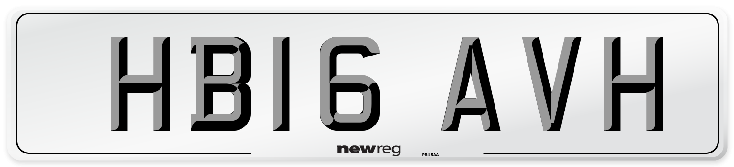 HB16 AVH Number Plate from New Reg